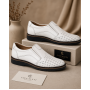 Pantofi barbati casual de vara cu perforatii - Corsa Piele Naturala Alb GKR506A